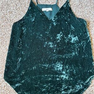 Loft Lush Green Velvet Women's Top